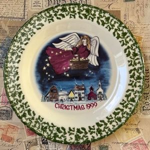 VINTAGE GERALD HENN WORKSHOPS Plate 1999 Angel with Basket of Stars